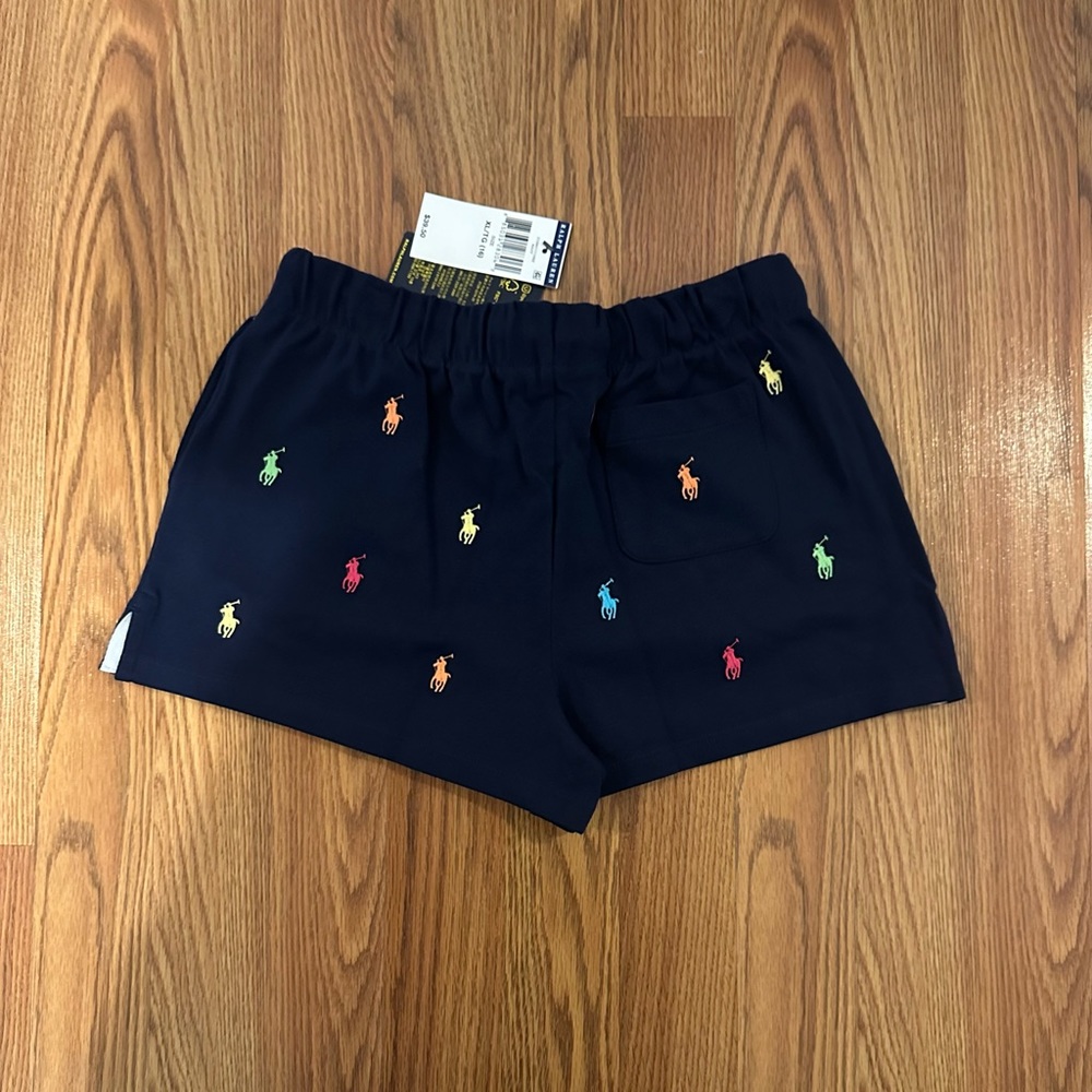 POLO RALPH LAUREN Girls Shorts All Over The Polo Size 16 - Picture 2 of 2